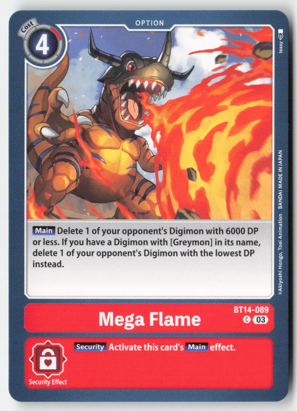 Mega Flame BT14-089 Normal Common Lightly Played