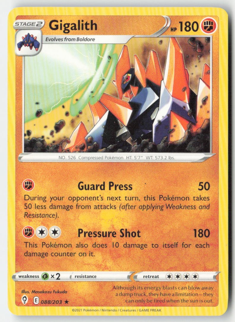Gigalith 88/203 Regular Evolving Skies Moderately Played