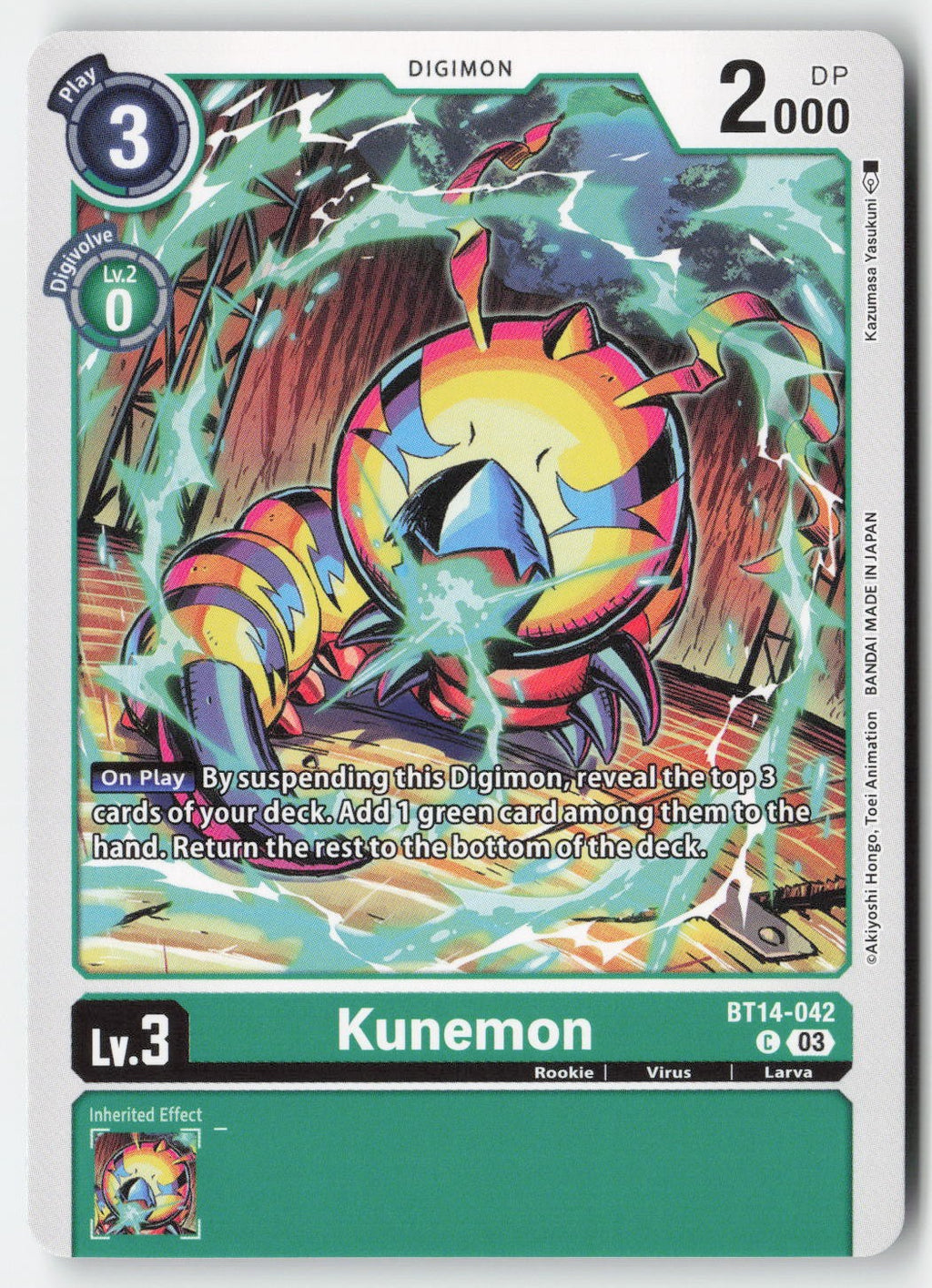Kunemon BT14-042 Normal Common Lightly Played