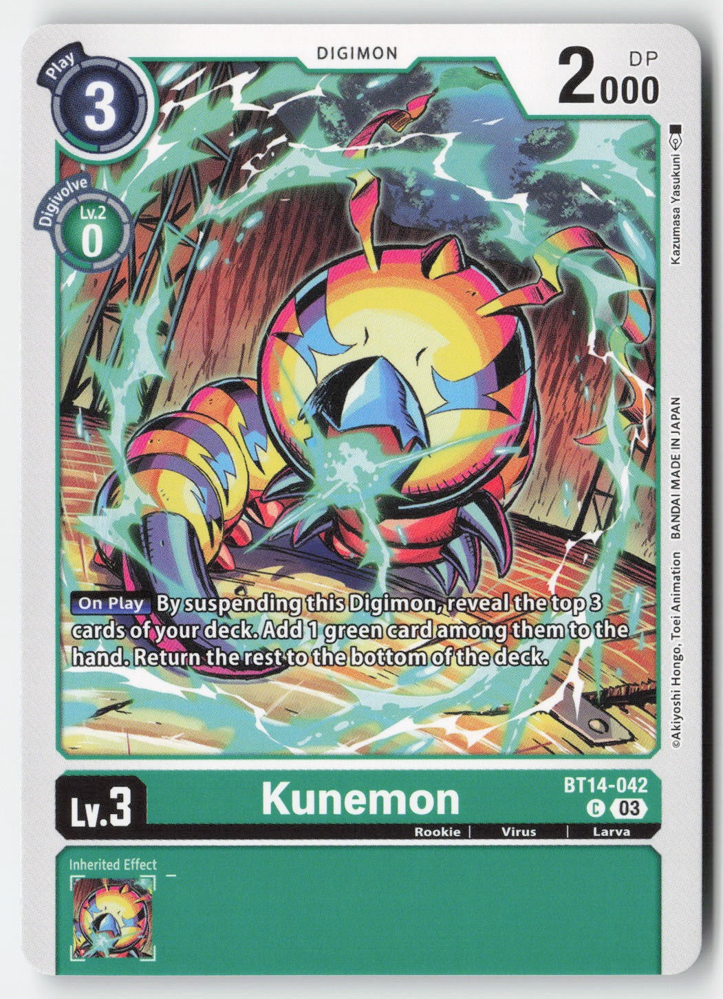 Kunemon BT14-042 Normal Common Lightly Played