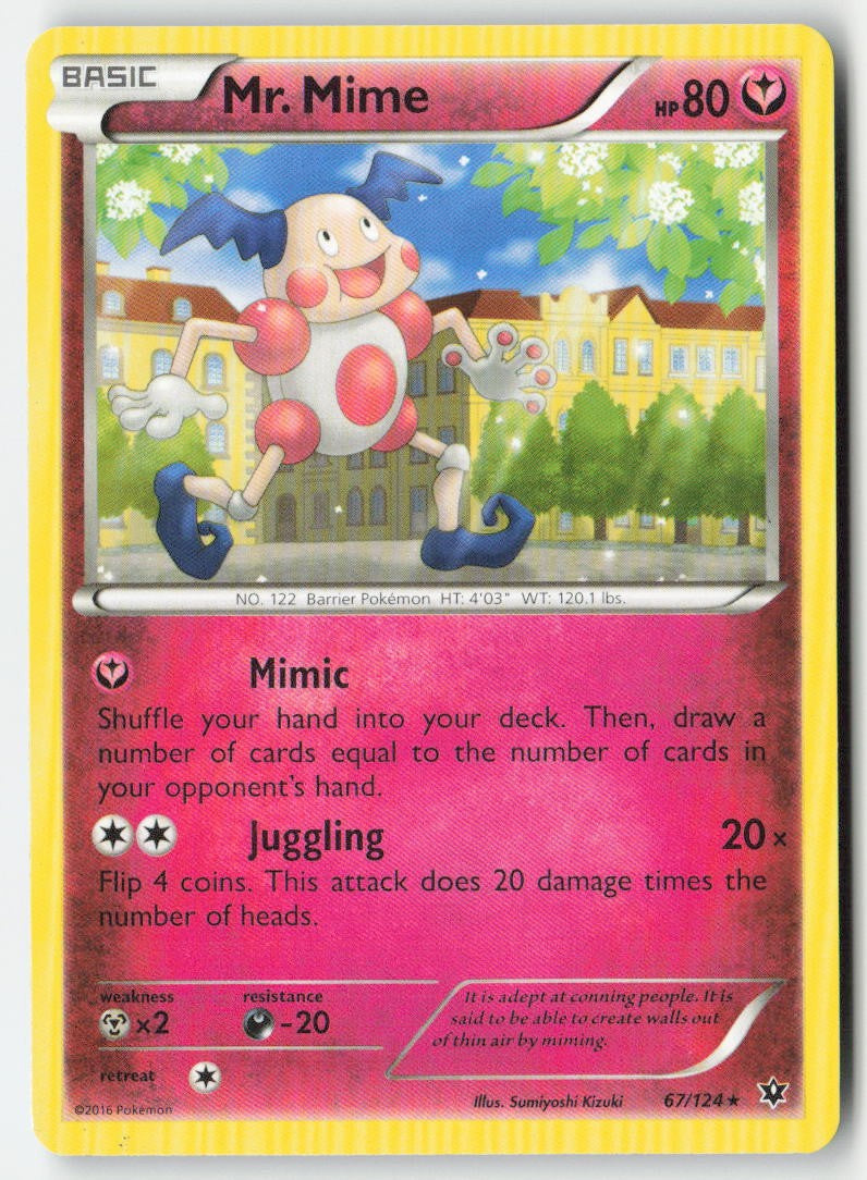 Mr. Mime 67/124 Regular Fates Collide Moderately Played, Front