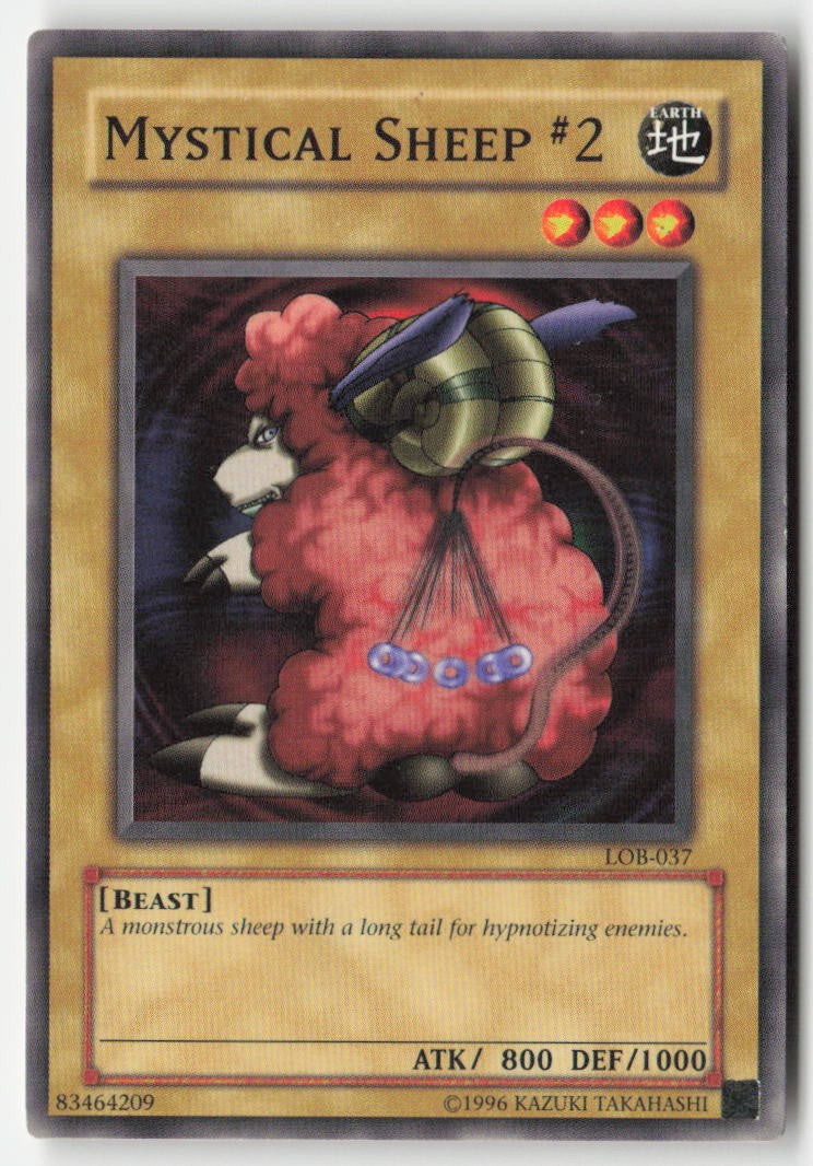 Mystical Sheep #2 LOB-037 Unlimited Common Moderately Played, Front
