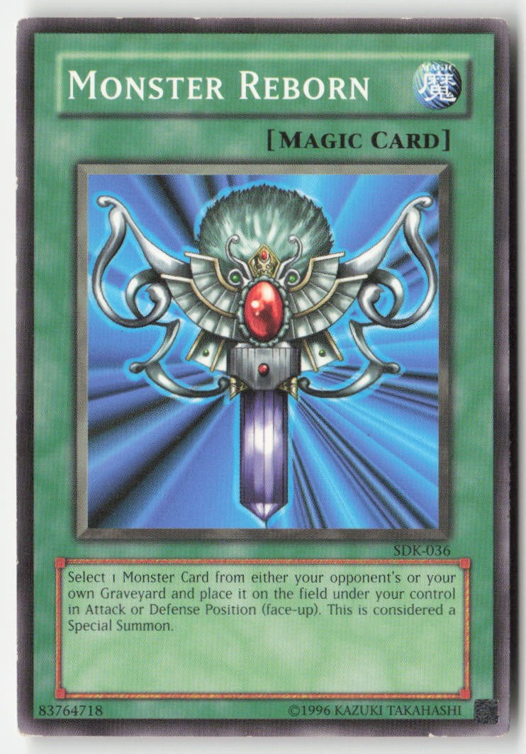 Monster Reborn SDK-036 Unlimited Common Moderately Played, Front