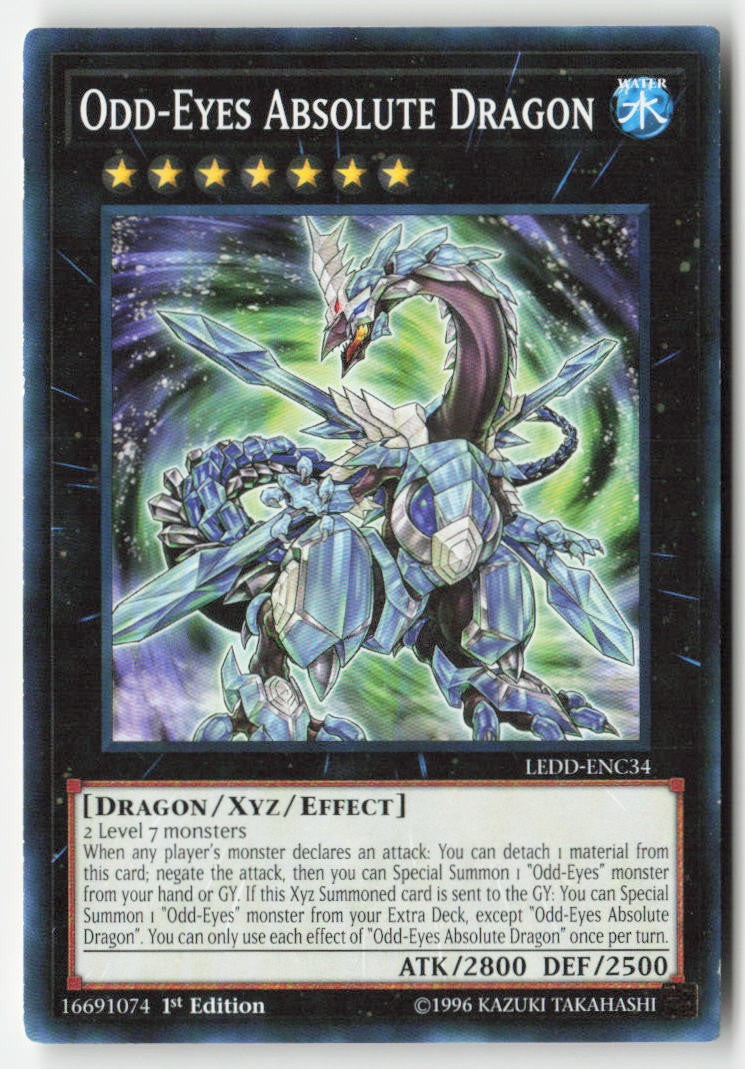 Odd-Eyes Absolute Dragon LEDD-ENC34 1st Edition Common Moderately Played, Front
