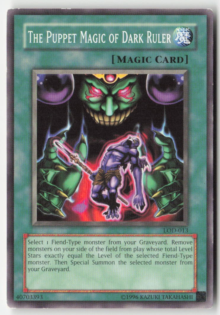 The Puppet Magic of Dark Ruler LOD-013 Unlimited Common Moderately Played, Front