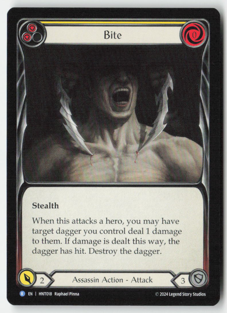 Bite (Yellow) #HNT018 - The Hunted - Flesh and Blood - Rare - Near Mint