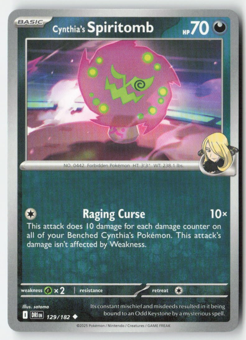 Cynthia's Spiritomb 129/182 Regular Destined Rivals Moderately Played