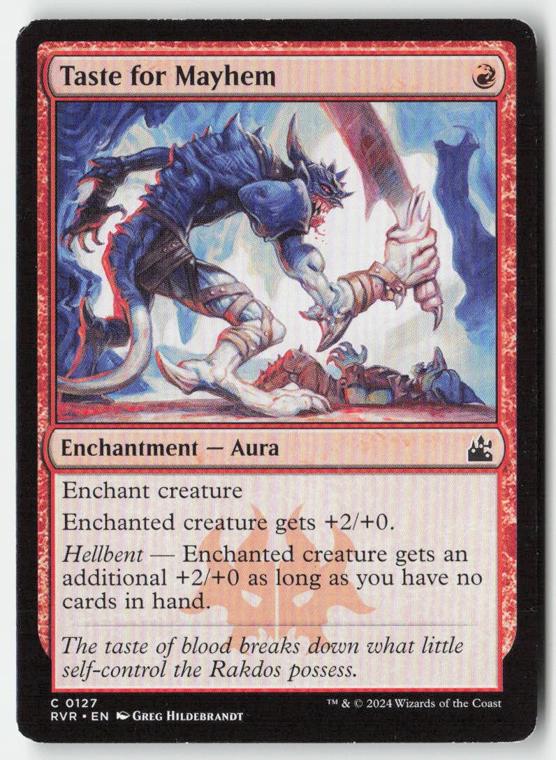 Taste for Mayhem RVR 127 Common Moderately Played