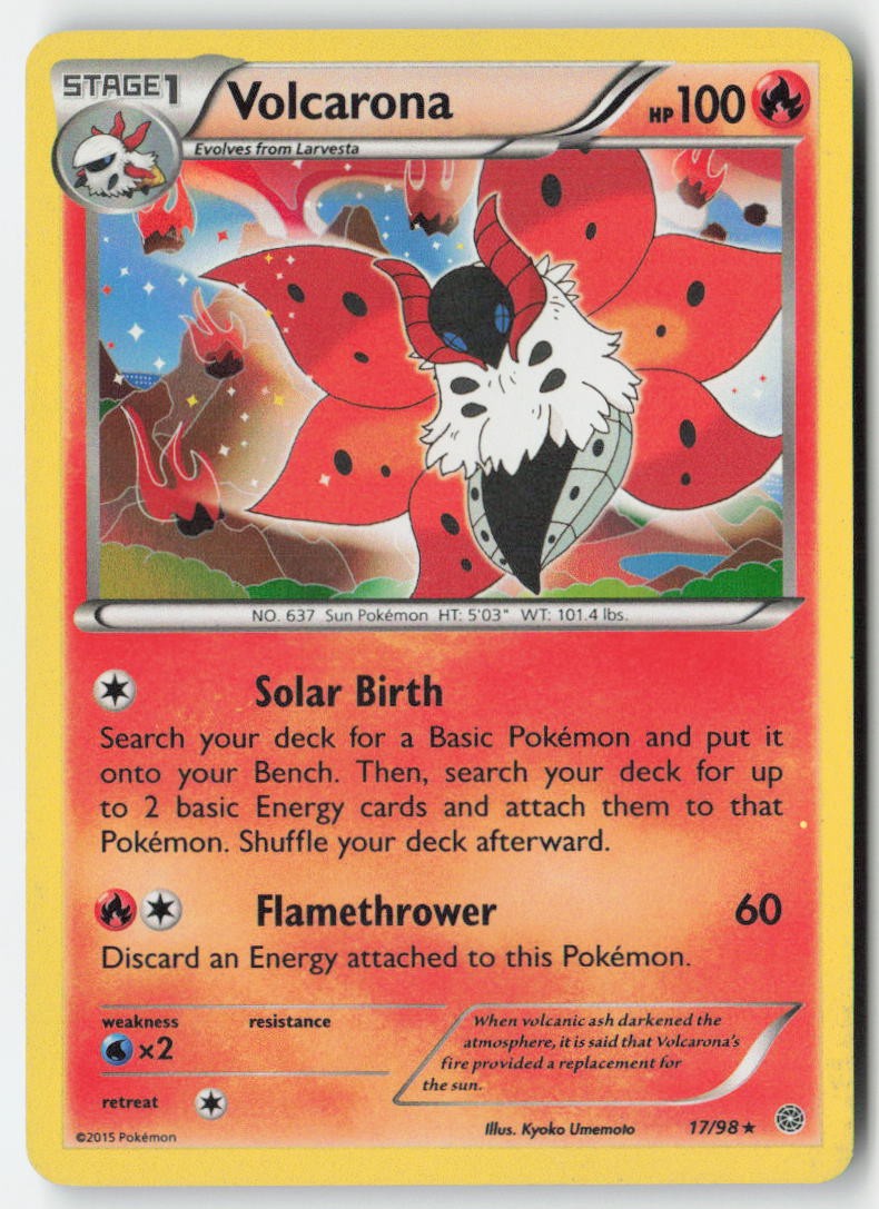 Volcarona 17/98 Holo Ancient Origins Moderately Played