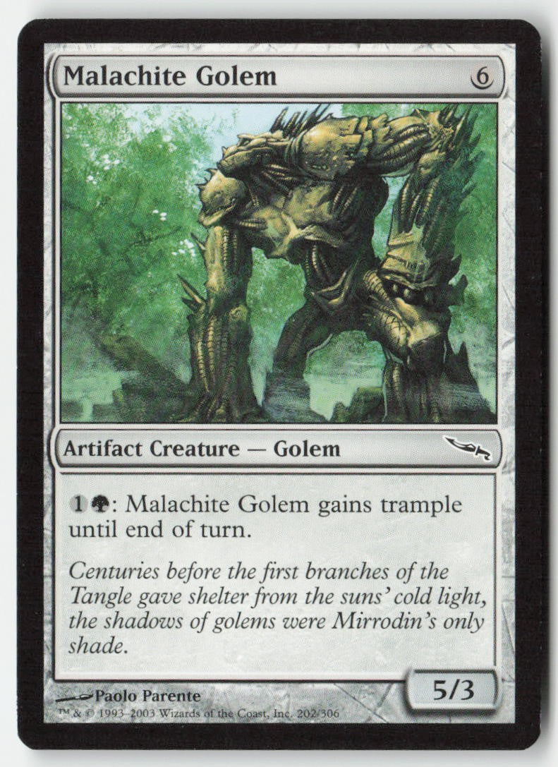 Malachite Golem MRD 202 Common Moderately Played, Front
