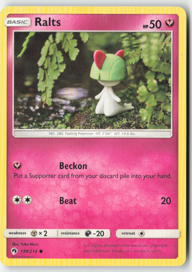 Ralts 139/214 Regular Lost Thunder Moderately Played, Front