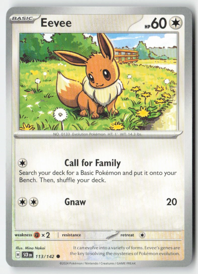 Eevee 113/142 Regular Stellar Crown Moderately Played, Front