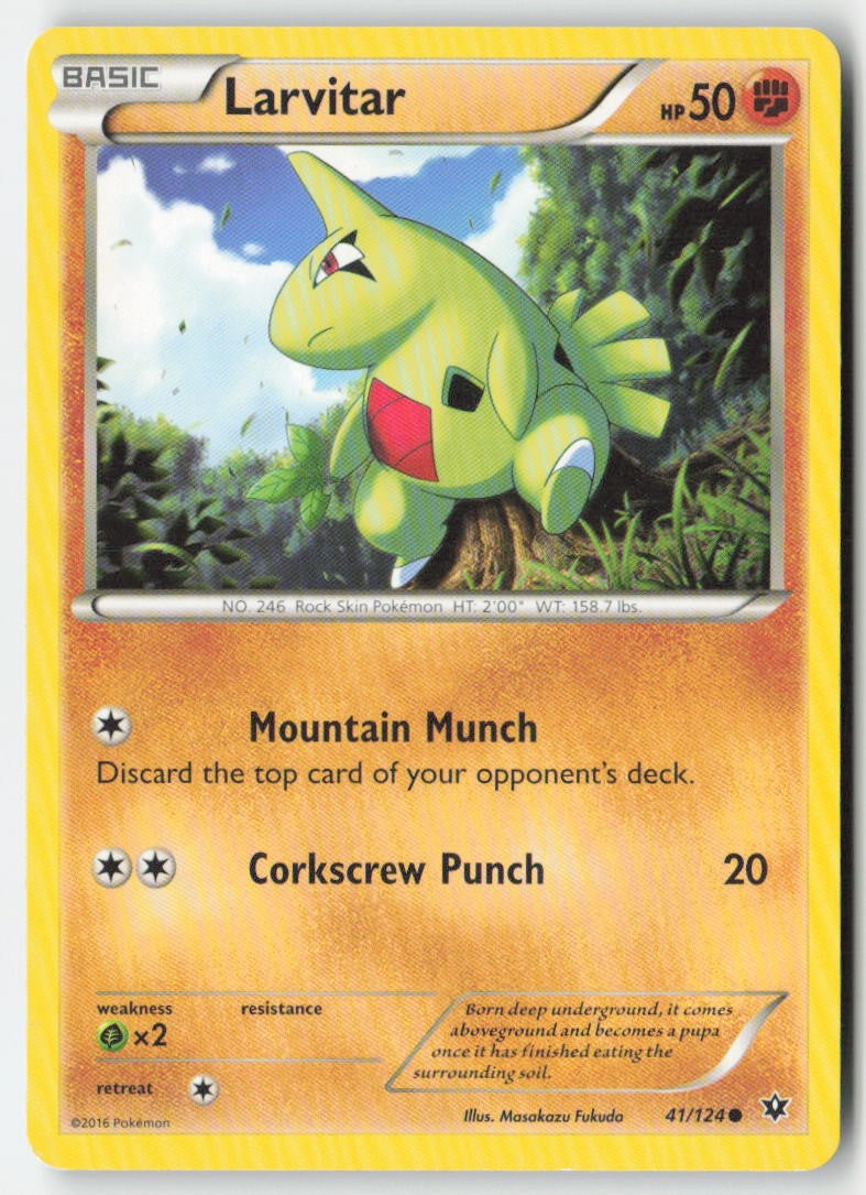 Larvitar 41/124 Regular Fates Collide Moderately Played