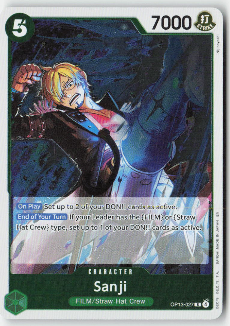 Sanji OP13-027 Foil Rare Lightly Played, Front