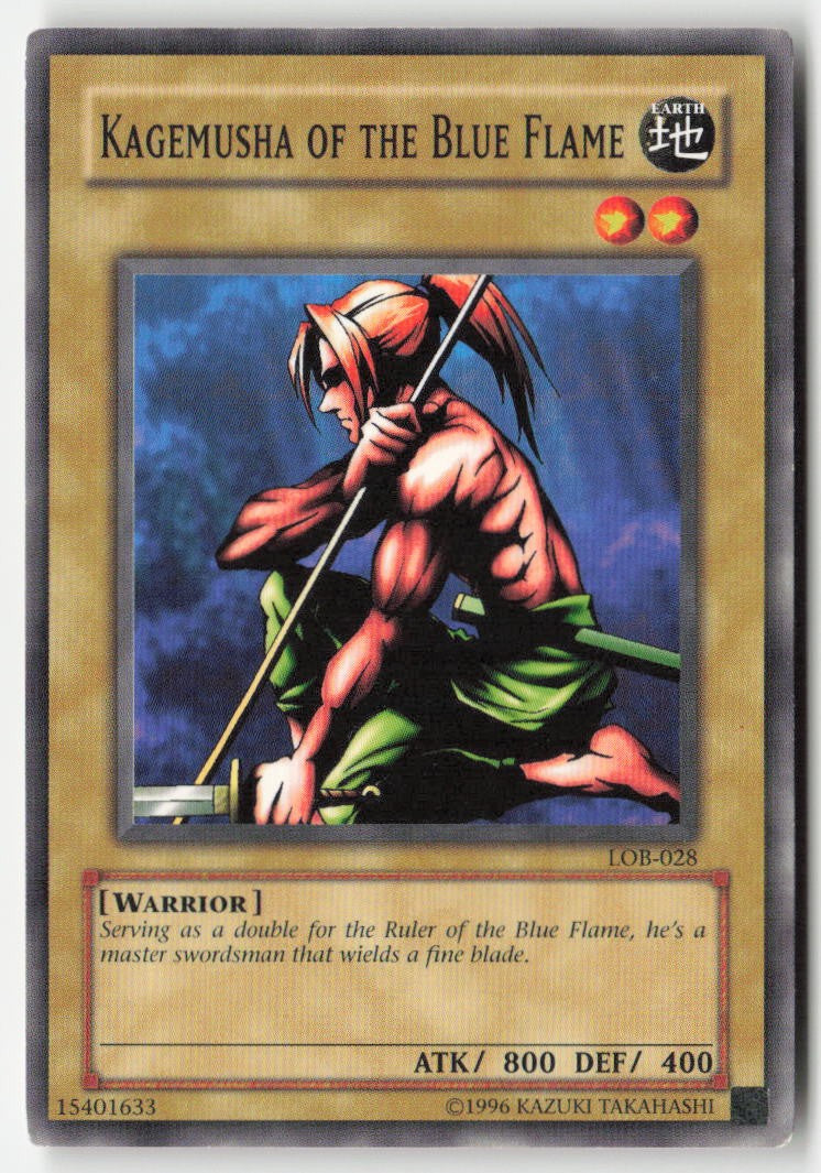 Kagemusha of the Blue Flame LOB-028 Unlimited Common Moderately Played, Front