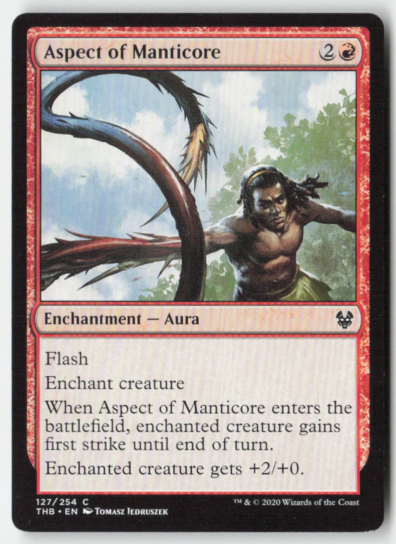 Aspect of Manticore THB 127 Common Moderately Played, Front