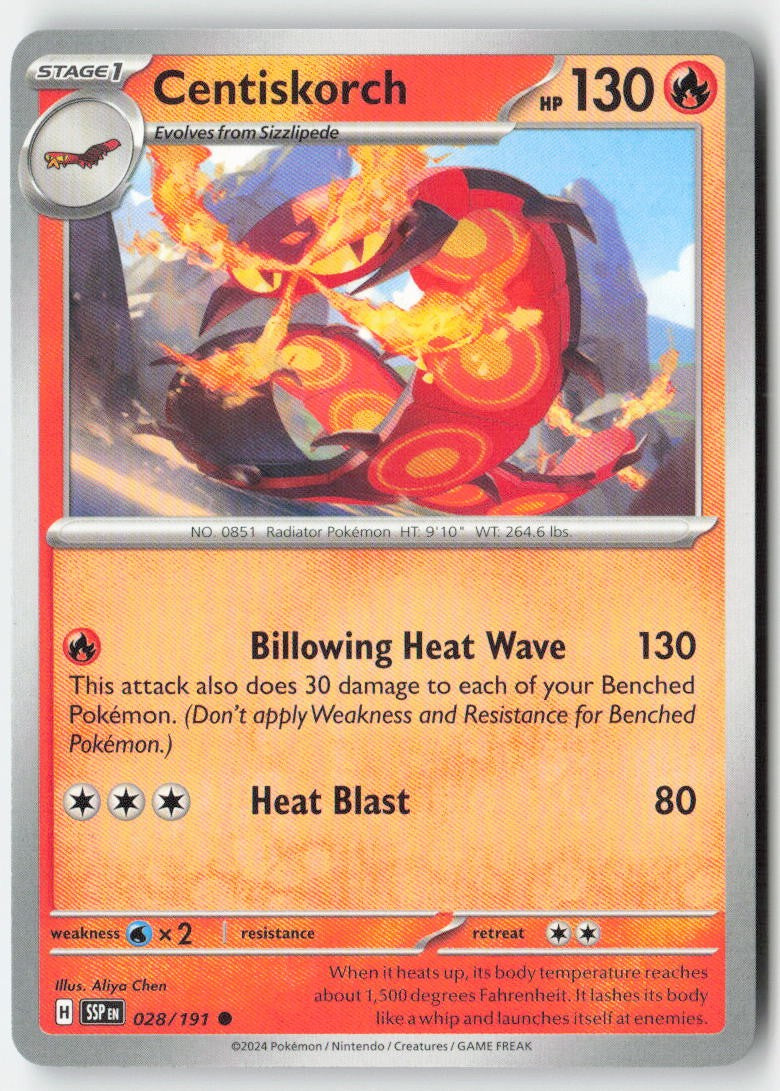 Centiskorch 028/191 Regular Surging Sparks Moderately Played