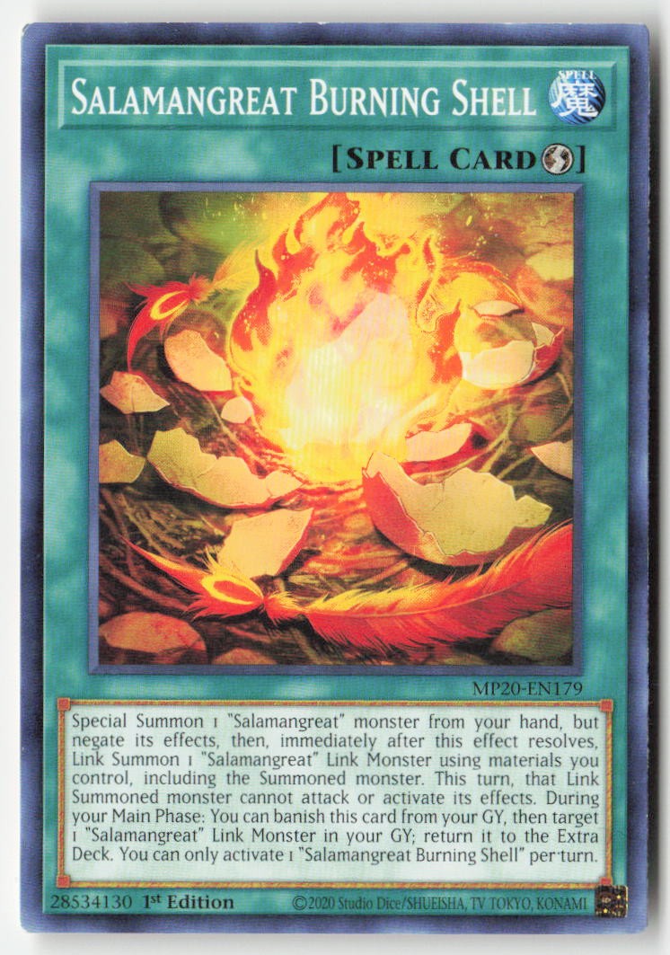 Salamangreat Burning Shell MP20-EN179 1st Edition Common Moderately Played