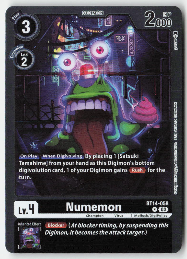 Numemon BT14-058 Foil Rare Near Mint