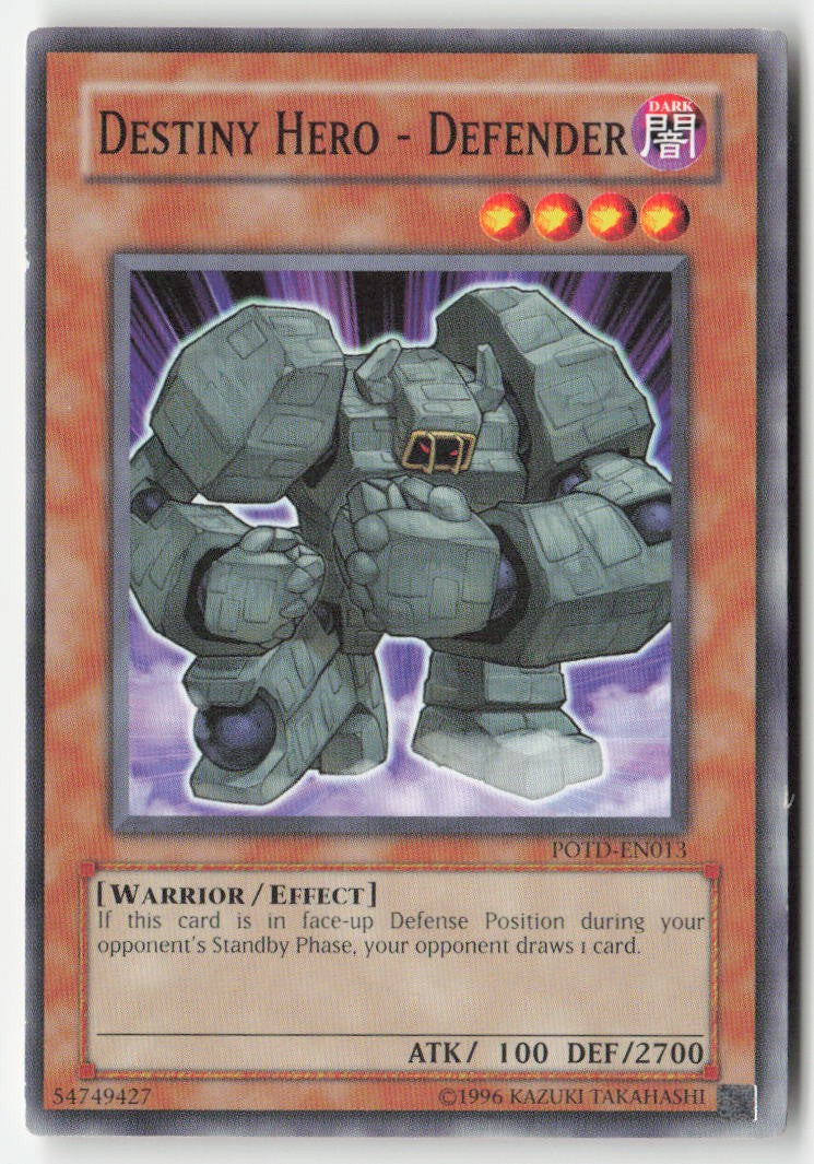 Destiny HERO - Defender POTD-EN013 Unlimited Common Moderately Played