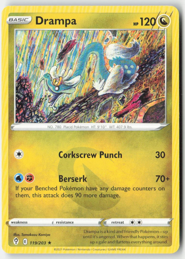 Drampa 119/203 Regular Evolving Skies Moderately Played, Front