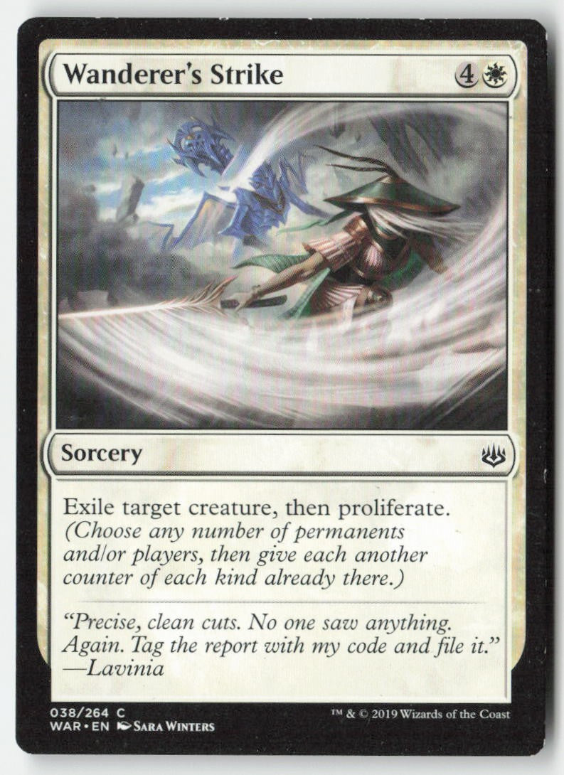 Wanderer's Strike WAR 38 Common Moderately Played, Front