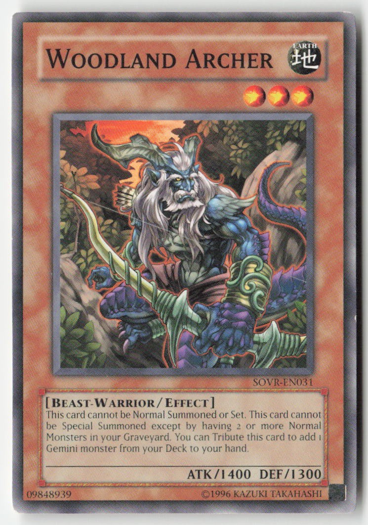 Woodland Archer SOVR-EN031 Unlimited Common Moderately Played, Front