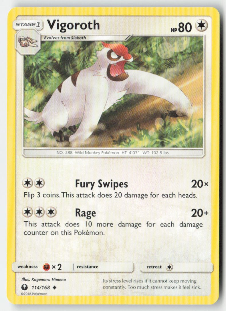 Vigoroth 114/168 Regular Celestial Storm Moderately Played