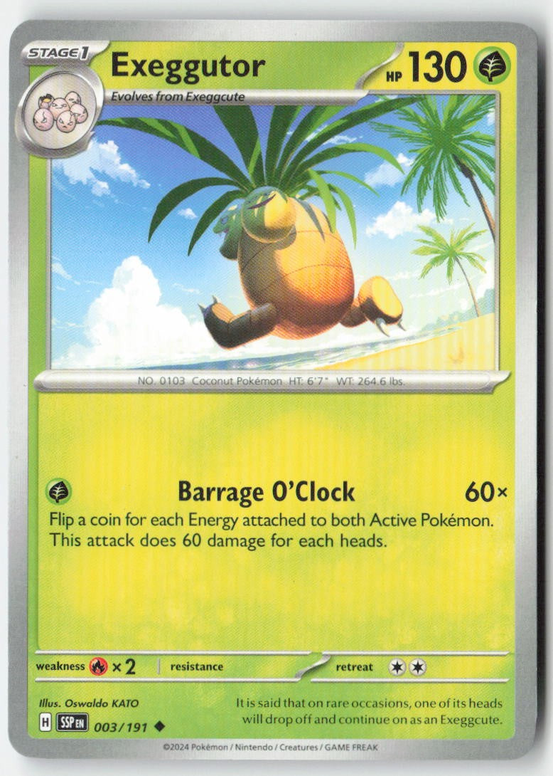 Exeggutor 003/191 Regular Surging Sparks Moderately Played