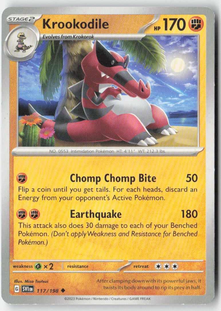 Krookodile 117/198 Regular Scarlet & Violet Moderately Played, Front