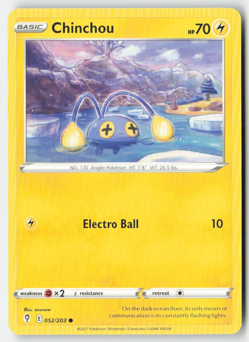 Chinchou 52/203 Regular Evolving Skies Moderately Played