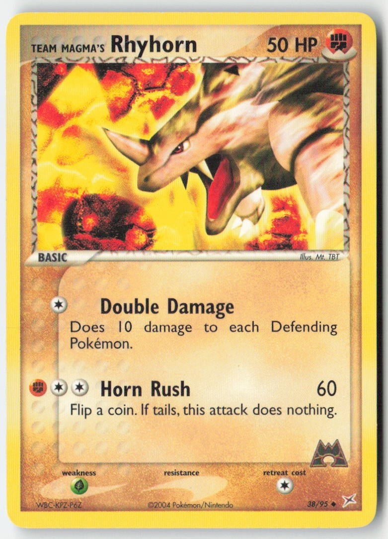 Team Magma's Rhyhorn 38/95 Regular Team Magma vs Team Aqua Moderately Played