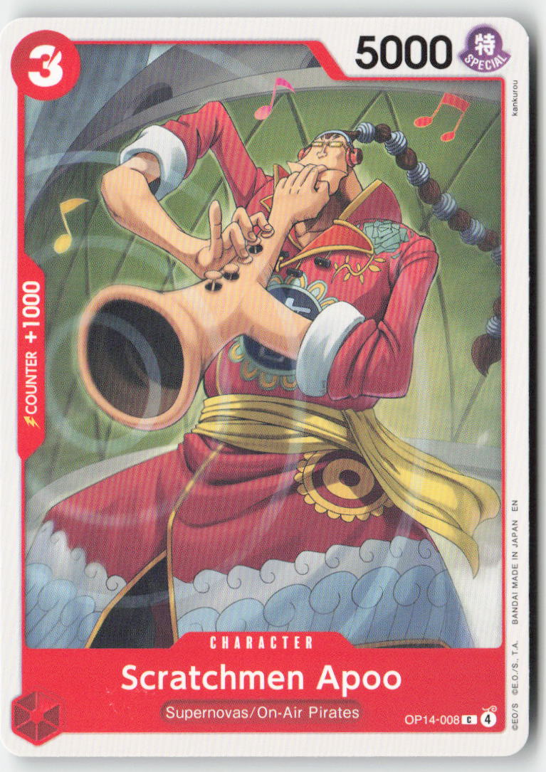 Scratchmen Apoo OP14-008 Normal Common Lightly Played, Front