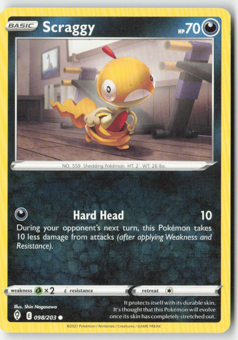 Scraggy 98/203 Regular Evolving Skies Moderately Played