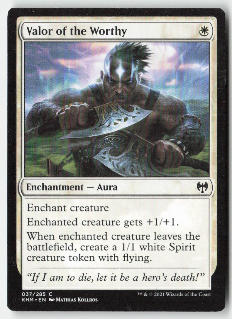 Valor of the Worthy KHM 37 Common Moderately Played