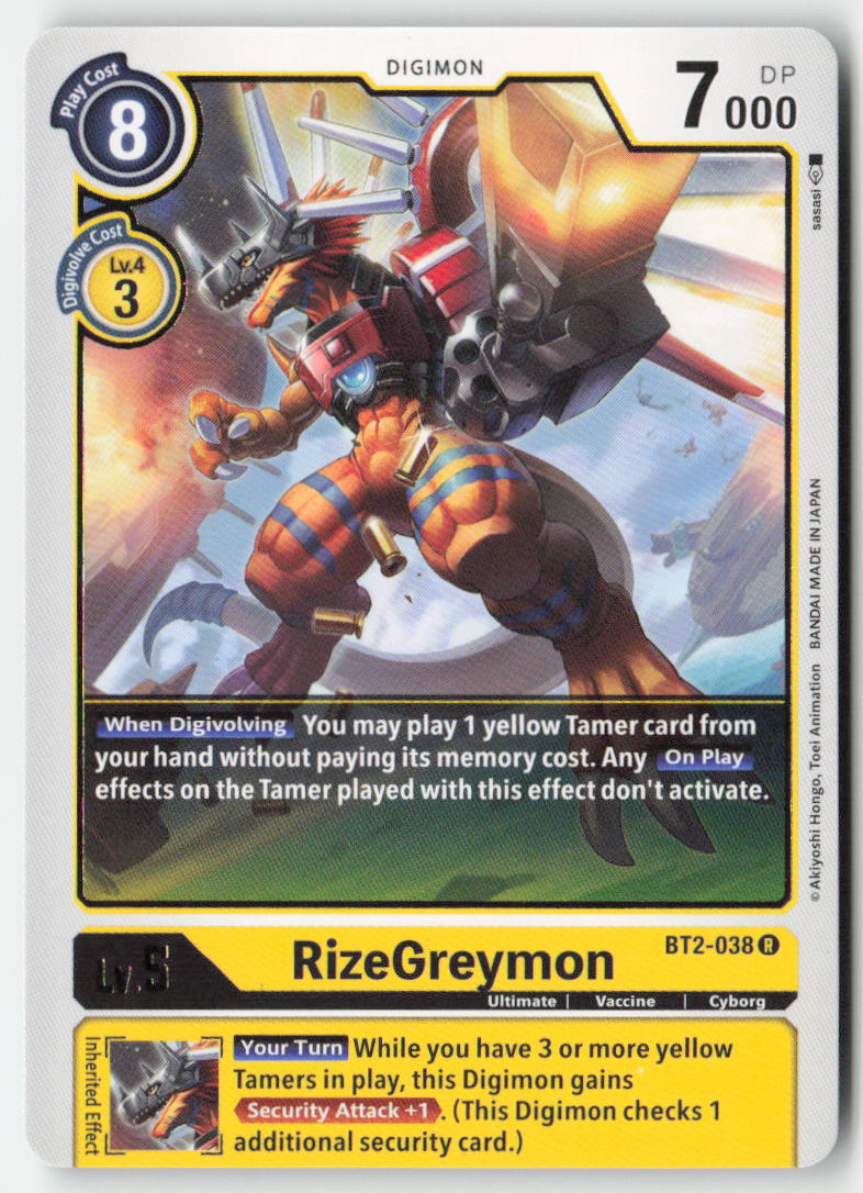 RizeGreymon BT2-038 Normal Rare Near Mint