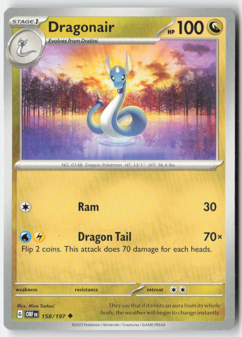 Dragonair 158/197 Regular Obsidian Flames Moderately Played