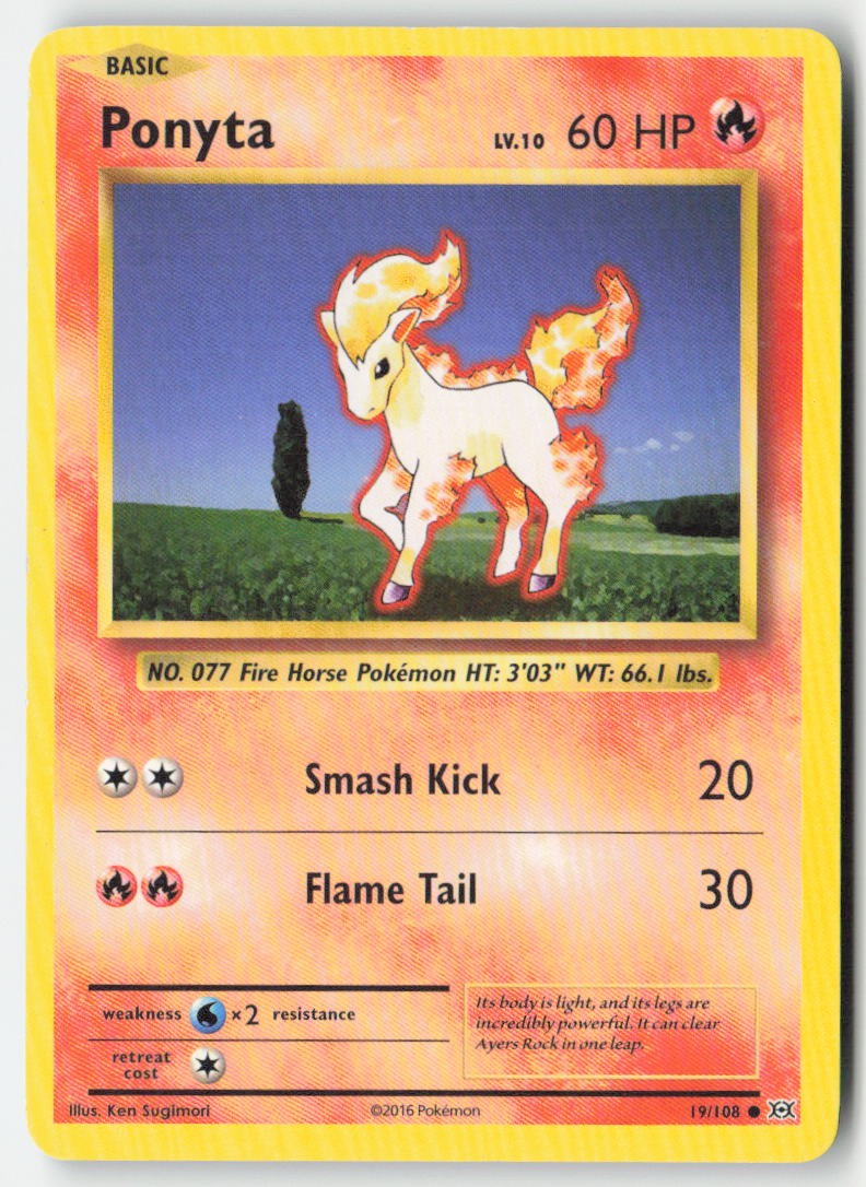 Ponyta 19/108 Regular Evolutions Moderately Played
