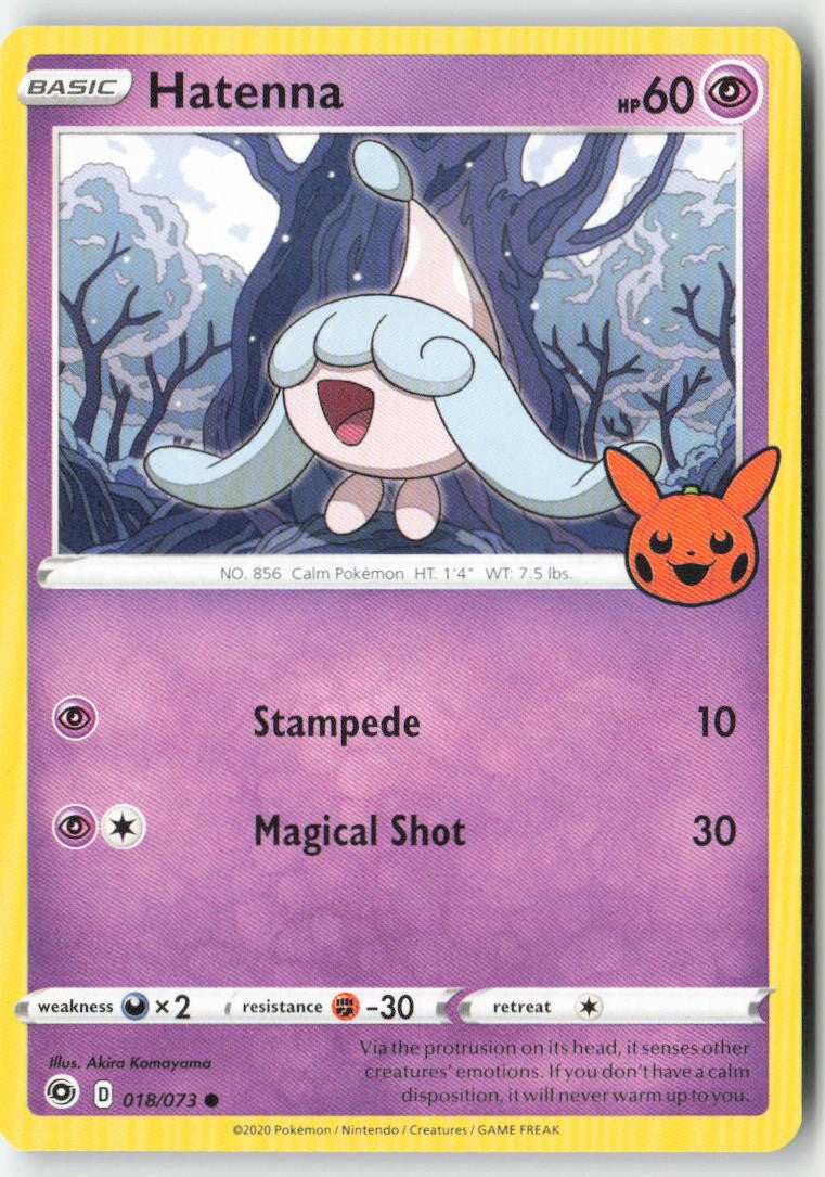 Hatenna (Trick or Trade) 018/073 Regular Trick or Trade BOOster Bundle Moderately Played