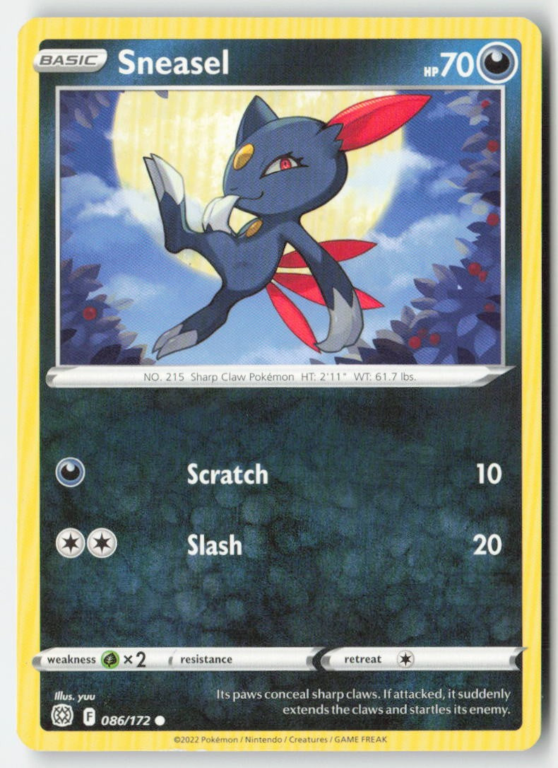 Sneasel 086/172 Regular Brilliant Stars Moderately Played