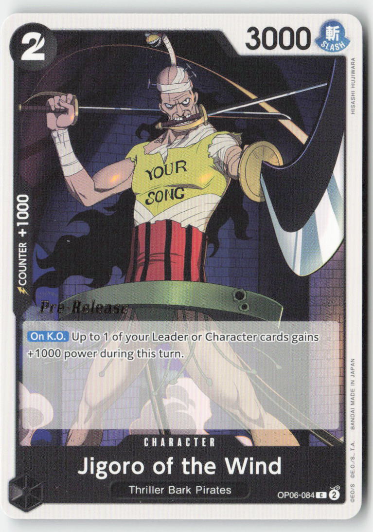 Jigoro of the Wind (Pre-Release) OP06-084 Normal Common Lightly Played, Front