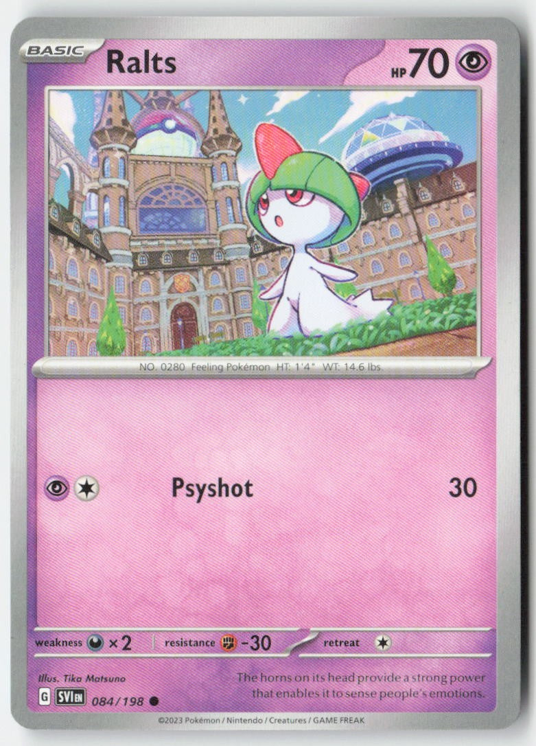 Ralts 084/198 Regular Scarlet & Violet Moderately Played, Front