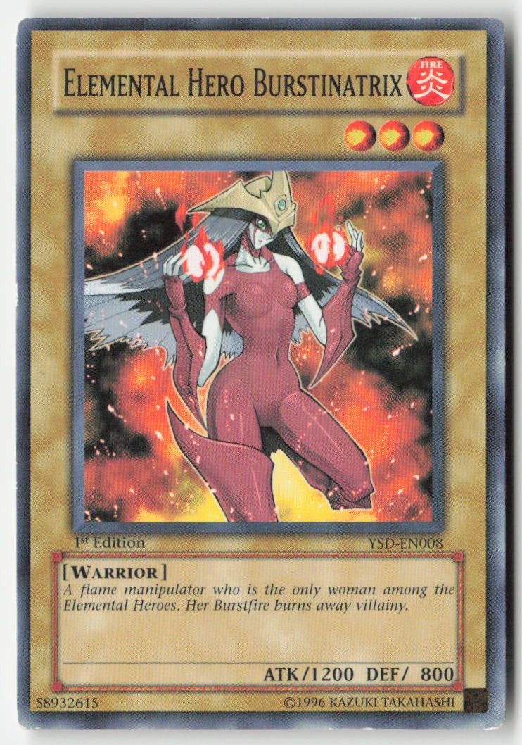 Elemental HERO Burstinatrix YSD-EN008 1st Edition Common Moderately Played