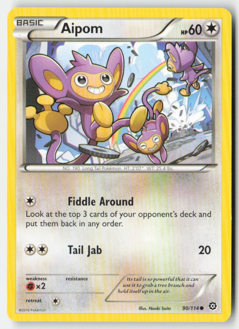 Aipom 90/114 Regular Steam Siege Moderately Played