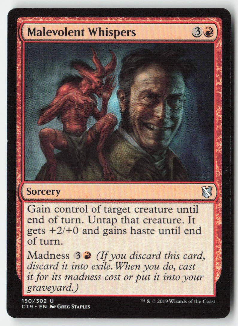 Malevolent Whispers C19 150 Uncommon Moderately Played, Front