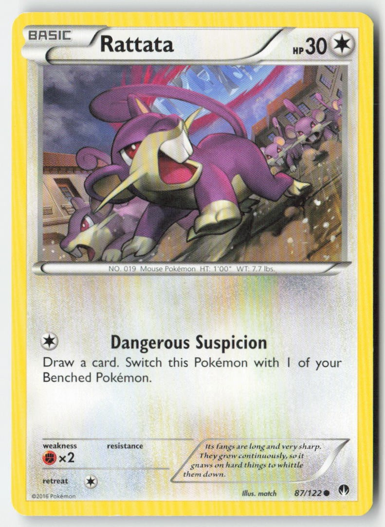 Rattata 87/122 Regular BREAKpoint Moderately Played