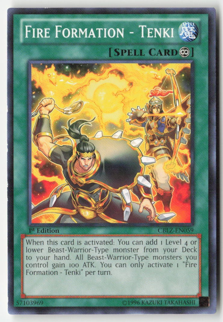 Fire Formation - Tenki CBLZ-EN059 1st Edition Common Moderately Played