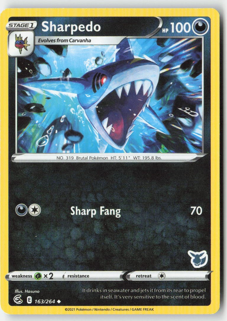 Sharpedo (Eevee Stamped) 163/264 Regular Battle Academy 2022 Moderately Played, Front