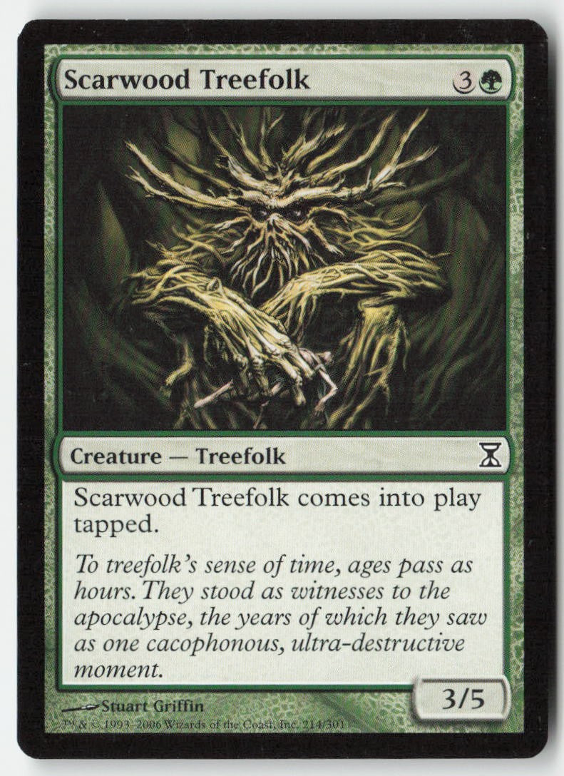 Scarwood Treefolk TSP 214 Common Moderately Played, Front