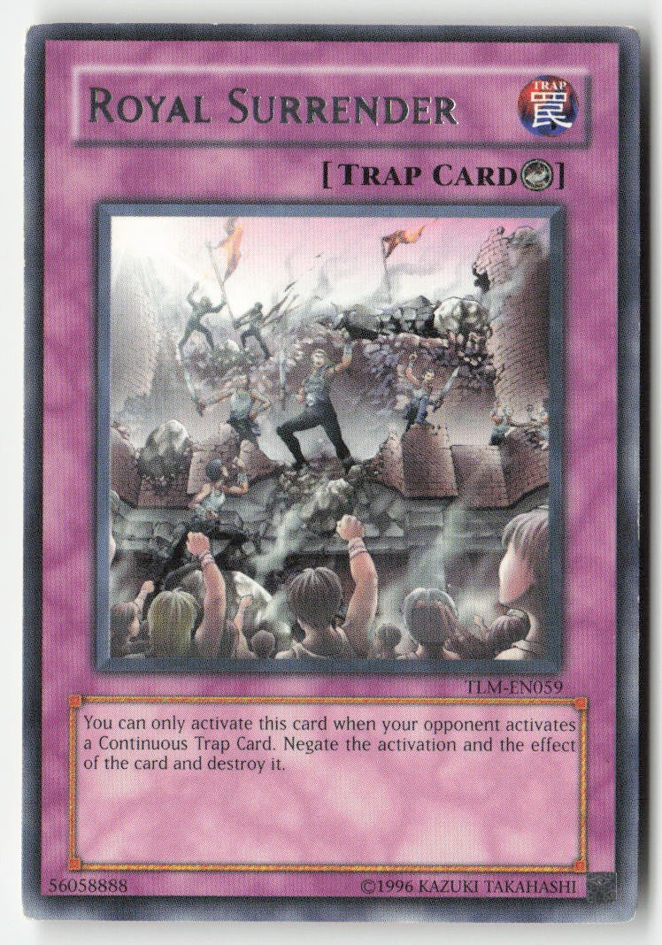 Royal Surrender TLM-EN059 Unlimited Rare Moderately Played, Front